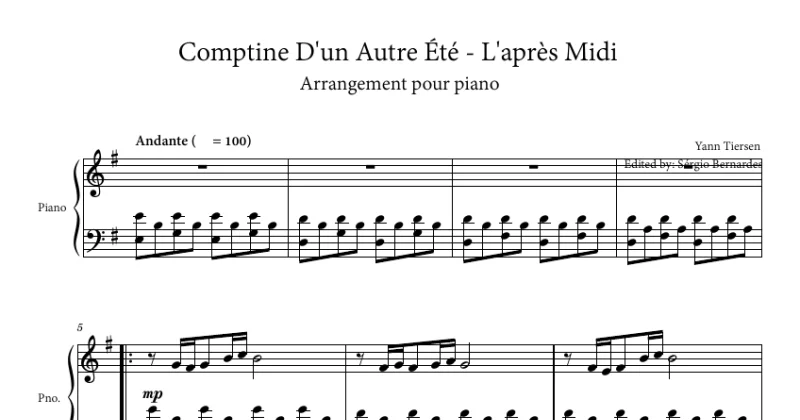 Comptine d'un autre été - L'après-midi - Yann Tiersen