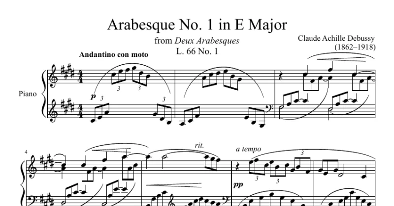 Arabesque L. 66 No. 1 in E Major