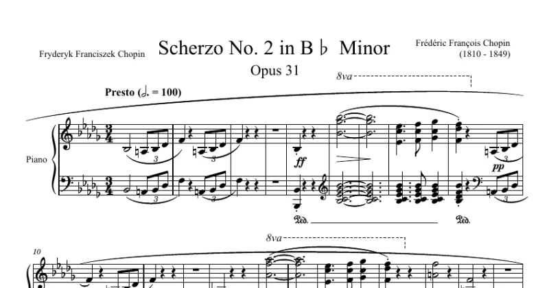 Chopin - Scherzo No. 2 Opus 31 in B♭ Minor