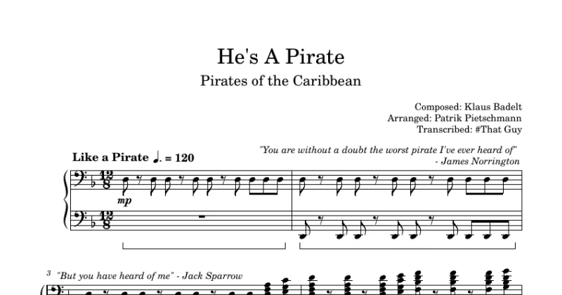 Pirates of the Caribbean: The Curse of the Black Pearl - He's a Pirate