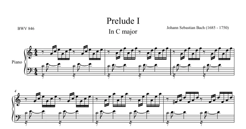 Prelude I in C major, BWV 846 - Well Tempered Clavier