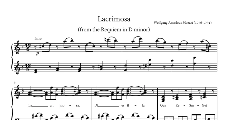 Mozart - Lacrimosa (from the Requiem in D minor)