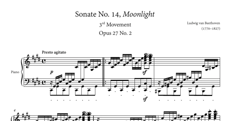 Sonate No. 14, “Moonlight” 3rd Movement - Beethoven