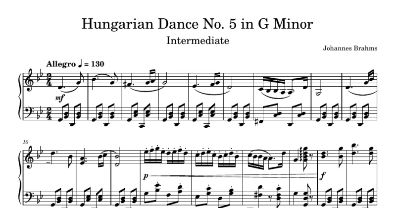 Hungarian Dance No 5 in G Minor - Johannes Brahms