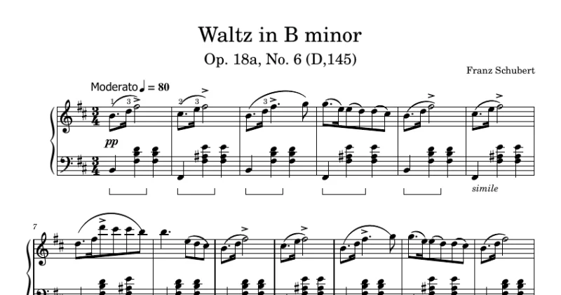 Waltz in B minor Op. 18, No. 6 - Schubert